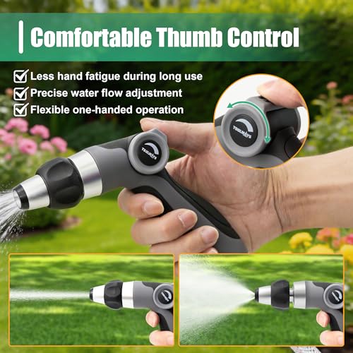 Garden Hose Nozzle Sprayer, Heavy Duty, High Pressure | Heavy duty, High pressure, Leak-free, Comfort grip, Thumb control, Universal fit - size: Small