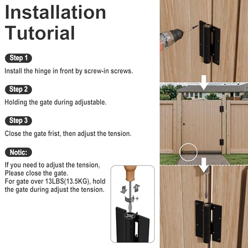 1 Pair 5-3/4” self-Closing gate Hinges, Aluminum Hinges, Heavy Duty gate Hinges for Metal Gates, Pool Gates, Aluminum Gates (1)