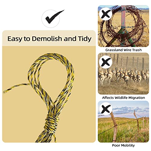 Upgraded Electric Fence Wire for Livestock | 9 Stainless Steel Strands, 1312 Feet 400 Meters, 1/8" Diameter