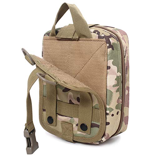 Molle Pouch, Sturdy 600D Nylon Tactical Medical Pouch,Rip-Away EMT First Aid Pouch (Bag Only) - color: Multicam