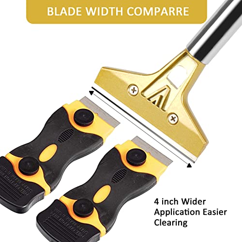 Razor Blade Scraper with 20 PCS Extra Blades and Gloves. | 4"Heavy-Duty Floor Scraper,Ideal for Cleaning Windows,Glass,Tiles,Wall,Labels,DIY Renovators,Professional Cleaners