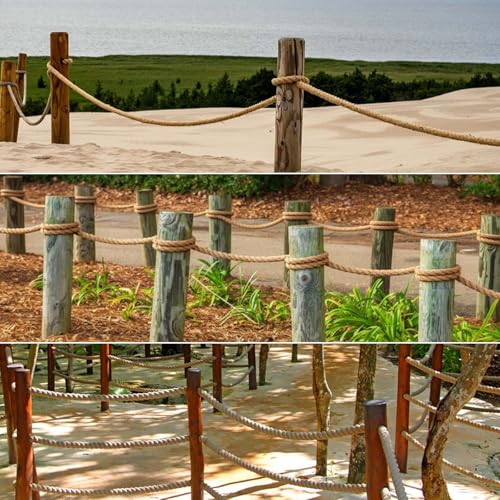 Natural Jute Rope (3/4 Inch x 200 Feet) Thick Hemp Rope Twisted Manila for DIY Crafts, Deck Railings, Hanging Swing, Nautical Decorating - size: 3/4 Inch x 200 Feet