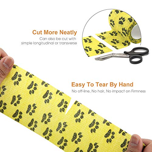 Vet Wrap Cohesive Bandages Bulk Self Adhesive Bandage Wrap Self Adherent Wrap Non-Woven for Dogs Pet Animals & Ankle Sprains & Swelling 2 Inch x 5 Yards (3 Inch Claw) - color: 3 Inch Claw