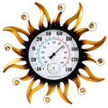 20" Large Outdoor Thermometer, Sun Outside Decor for Patio Yard Garden | Thermometer & Hygrometer Combo, 10" Dial Large Number Wall Mount Temperature Easy to Read, No Battery Needed Waterproof