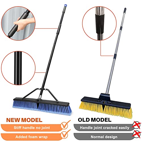 24 inches Push Broom Outdoor for Deck Driveway Garage Yard Patio Concrete Floor Cleaning-Blue - size: 24 Inches Heavy Duty