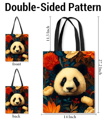 Vintage Botanical Animal Canvas Tote Bag for Women, Aesthetic Floral Animal Reusable Shoulder Bag for Shopping - color: 20