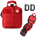 LIVANS 1000D First Aid Bag Empty, Medical Ifak Pouch for Emergency & EMT | Molle Compatible, Rip-Away & Quick-Release Design, Versatile for Tactical, Camping, Hiking and Travel - color: Red(7.1"l X 3.5"w X 8"h)
