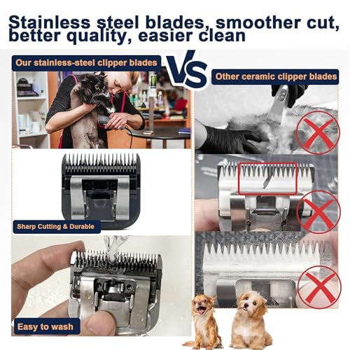 5FC Pet Dog Grooming Steel Blades Compatible with Andis Wahl Oster Clippers | Cut Length 1/4-Inch(6.3mm), Detachable Replacement Blade for Dog Clippers, Compatible Accessory Stainless Steel Blade, Black - size: 5FC: 1/4" (6.3mm) Black