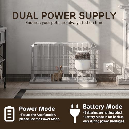 iPettie Smart WiFi Hanging Cage Feeder, Remote & Portion Control, 62oz | WiFi APP Control, Timed Feeding, Compatible with 5-30mm Dry Food, Ideal for Rabbits, Cats, Dogs, Hamsters, and Pet Stores