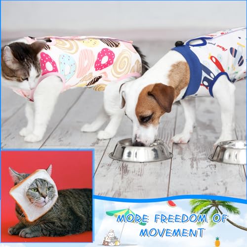 Kacctyen 6 Pack Cat Recovery Suit After Surgery Anti Licking | 6 Pack Cat Recovery Suit After Surgery Anti Licking,Animal,Small - size: Small, style: Animal