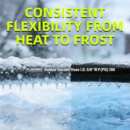 5/8 IN. × 75FT. Heavy Duty Rubber Garden Hose, High Flow 5/8" I.D. Brass Fitting No Memory Durable Heavy Duty Water Hose for Watering, Irrigation, Water Transfer Pump - color: Black, size: 75FT