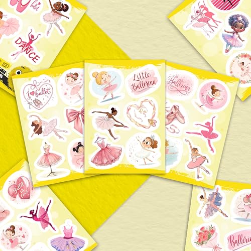 100Pcs Ballerina Stickers, Ballet Stickers - Ballerina Party Supplies -Cute Ballet Decals - Gift for Women & Men - color: Ballerina Stickers