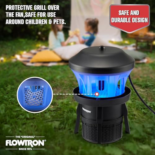 Flowtron Outdoor UV Fan Bug Trap, 1/2 Acre Coverage, ETL Certified | Quiet insect control for patios, decks, and yards; compatible with Octenol attractant for added mosquito protection.