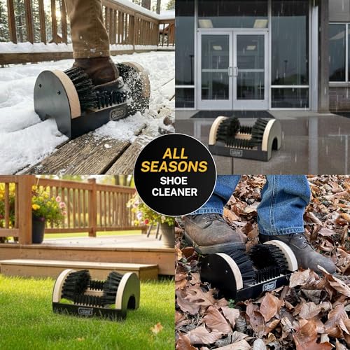 Heavy Duty Boot Cleaner Scrubber, for Mounted or Portable Use, Wood | Mr. Boot Cleaner Boot/Shoe Scraper, Use Indoors or Outdoors, Suitable for Home or Commercial Sites, Includes Hardware