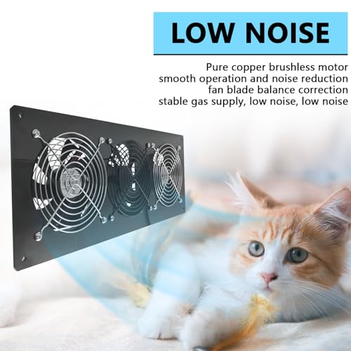 HNRLOY Solar Exhaust Fan,Solar Panel with 3 Ventilation Fans Kit,Solar Powered Fan for Shed,Chicken Coop,Attic & Greenhouse Intake or Exhaust Air,3500RPM, 15FT Cord,IP67 Waterproof - size: 3 Solar Fan Kit