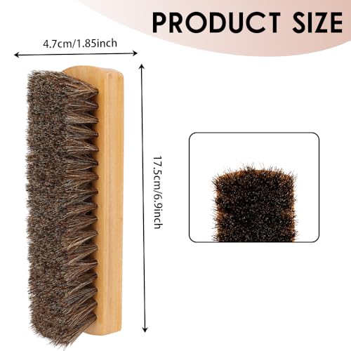 Shoe Brush, Horsehair Shoe Brush Shoe Cleaning Brush Boot Brush for Leather, Shoe Brushes Shoe Shine Brush Brush Shoe Polish Brush for Cleaning and Care Leather Shoes Clean Dauber Applicators - size: style B