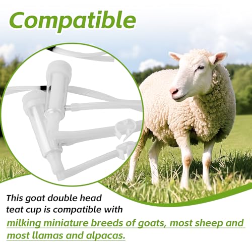 Goat Milking Machine Accessory Double Head Teat Cup | Leak Proof Goat Milking Teat Cups, Standard Size φ20mm - style: Goat