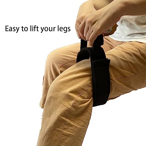 Thigh Lifter Strap Leg Lifting Pull Up Assistance Belt Leg Transfer Aid Foot Lifting Loop with Wrist Band Patient Mobility Device for Knee Recovery Elderly and Disable (1)