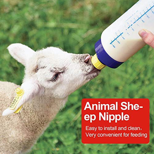 PAGOW 20PCS Nipple for Goats, Small Animal Milk Drink Nipples, Soft Rubber Pacifier for Nursing Lambs and Goat Kids - size: 20 Count (Pack of 1)
