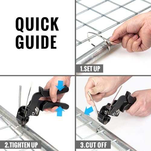 Stainless Steel Cable Tie Gun Kit + 200 Pcs Metal Zip Ties | All-In-One Dual-Size (11.8" & 7.8") Fastener Set with Industrial Shears for Farm Fence & Wire Mesh Repair