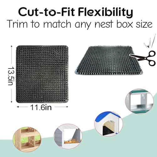 Washable Nesting Pads for Chicken Coop, Chicken Nesting Boxes for Laying Eggs, Laying Pads for Hens, Reusable Nest Mats, Darkgrey 4 Count - color: Darkgrey-4
