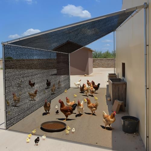 JOJOLEE 70% Sun Shade Cloth, 10x12FT Shade Net Mesh Tarp with Grommets, Black Sunblock Cover for Outdoor Patio Plants, Pergola, Greenhouse, Chicken Coop, Backyard, Balcony - size: 70%-10 x 12FT