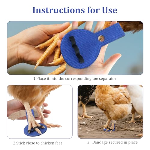 2 Pack Poultry Leg Bands for Chickens, Chicken Splint with Toe Separator, Chicken Leg Bands Specifically Designed for Injured Roosters and Hens, Recovery Aid for Broken, Sprained, Splayed Legs
