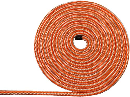 16-Strand 1/2 in (12.7 mm) Arborist-16™ Rope - 5400 lbs MBS - Static Climbing Rope - Rescue Operations - High Visibility - 120 ft - Tight Spliced Eye - Orange/White - Made in The USA - size: 120 ft - Tight Spliced Eye, style: Orange White