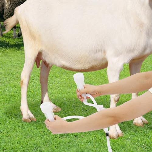 5L Electric Cow Milking Machine, 2 in 1 Full-Automatic Milking Machine for Cows and Goats, Speed Adjustable Pulsating Vacuum Pump, Plug in Model Electric Cow Milker
