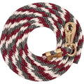Mustang Poly Lead Rope 9ft. with Bolt Snap - color: Grey/Burgundy/Cream