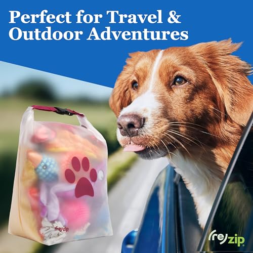 (re)zip Large Pet Food Travel Bag & Kibble Carrier, 40-Cup Roll Top Magenta | Water-resistant, BPA-free, food-grade. Freshness seal for camping, boarding and travel. Holds up to 11 lbs of kibble. - color: Magenta, size: 40 Cup
