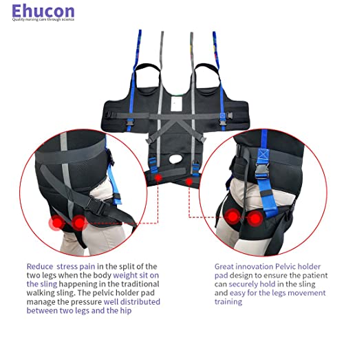 Pelvic Padded Patient Lift Walking Sling,Portable Standing Harness to People/Handicap for Ambulating Support Training,500 lbs Safety Loading -Large Size - size: L