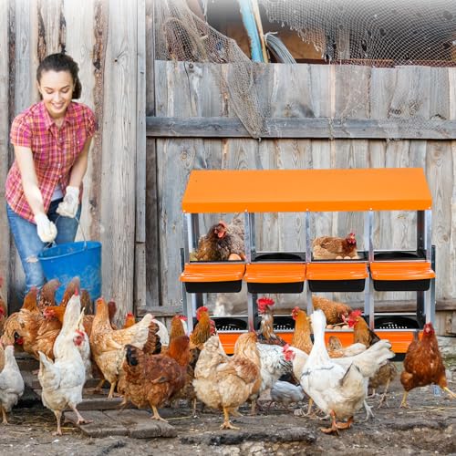 Chicken Nesting Box,8 Hole Roll Away Nesting Box for Laying Eggs,Wall Mount Chicken Nesting Boxes,Easy Egg Collection,Cleanable Pull Out Hen Roosting Boxes