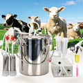 2-in-1 Goat and Cow Milking Machine, 3.7Gal Stainless Steel Bucket with 5200mAh Built-in Rechargeable Battery, Cordless Electric Vacuum Pulsator, 4 Teat Cups, Portable Electric Milking Machine (7L)