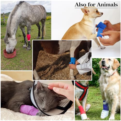 6pcs 2in Self Adhesive Bandage Wraps, 12 Colors, 5 Yard Wraps for Sports - color: 6pcs Black