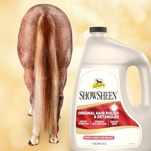 Absorbine ShowSheen Hair Polish & Detangler, 128 fl oz Refill Gallon | Mane & Tail, Pro-Vitamins, Silk Proteins, Lustrous Shine, Reduces Hair Breakage, Promotes Longer Healthy Hair, Horses & Dogs - size: 128 fl oz Refill