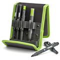 Tracer Construction Pencil Kit - Carpenter Pencils w/Markers - 5pc Set | 5-piece carpenter pencil set with deep hole marking pens, heavy-duty clog-free marker, 2.8mm leads, and magnetic case - style: 5pc Set