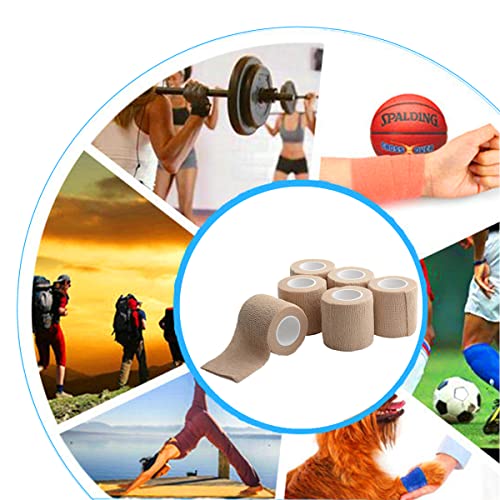 12 Pack 2" x 5 Yards Self Adhesive Elastic Bandage Wrap Stretch Self-Adherent Tape for First Aid,Sports, Wrist, Ankle (Skin Colors) - color: Skin, size: 2 Inch (Pack of 12)