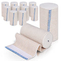 Premium Elastic Bandage Wrap made of USA Grown Organic Cotton - Hook & Loop Fasteners at Both Ends - GT Latex Free Hypoallergenic Compression Roll for Sprains & Injuries (4" Wide, 12 Pack) - size: 12 Pack