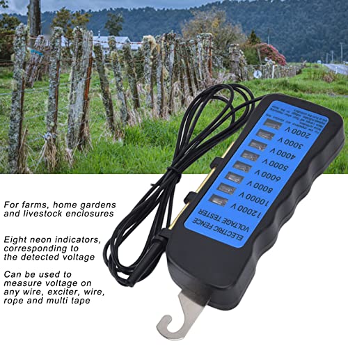 Electric Fence Tester MLD 002A6, 12KV Electric Fence Fault Finder, Equipped with Electric Fence Indicator Light for Farms, Gardens and Livestock Enclosures, 6.5x2.4x0.8in