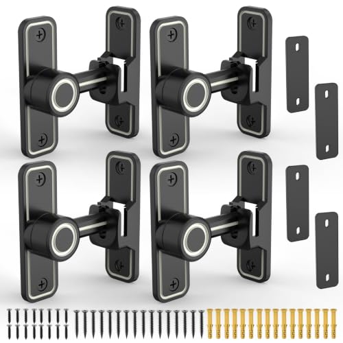 Sliding Barn Door Lock, 90 Degree Locks, 4 Pack-Luminous Black | Flip Gate Latches for Garden, Bathroom, Outdoor, Garage, Window, Barn Doors - color: 4 Pack Luminous Black