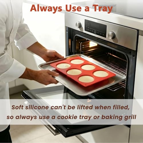 Redfly Silicone Egg Molds for Breakfast Sandwiches 2 Pcs, Non Stick 3 Inch Egg Bites Baking Pans, Silicone Muffin Pans for Baking, Round Muffin Top Pan for Whoopie Pie Pan, Tarts, Quiche - size: 2pcs: 3 inch Regular