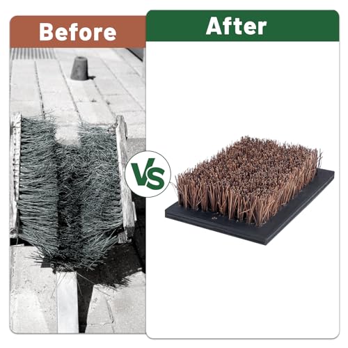Heavy Duty Boot Scraper Brush Outdoor, Cast Iron Shoe Scrapers with Brushes, Boot Scrubber and Boot Cleaner Brush for Entryway, Garden, Farm (Replacement Bristle Brush) - color: Replacement Brush