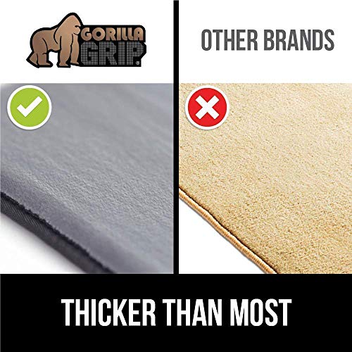 GORILLA GRIP Shower Stall Mat Size 21x21 Clear and Memory Foam Bath Rug Size 30x20 Graphite, 2 Item Bundle
