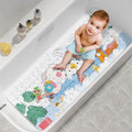 AmazerBath Baby Bath Mat Non Slip, Cartoon Kids Bath Mat for Tub 40 x 16 Inches Full Size, Non Slip Bathtub Mat with Suction Cups and Drain Holes, Shower Stall Mats - Elephant - color: Elephant, size: 40" x 16" (Rectangular)