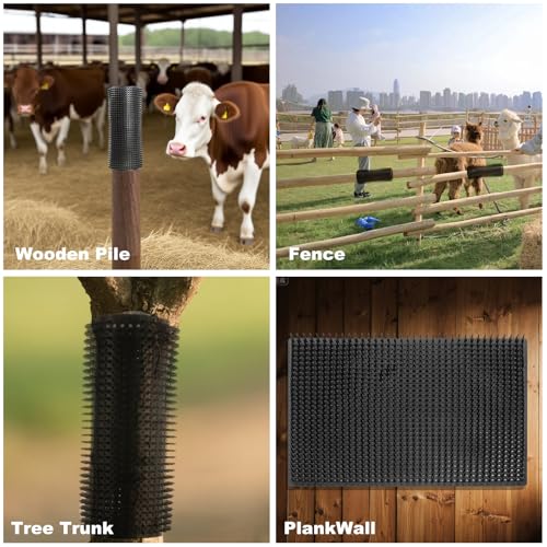 3 Pack Horse Scratching Post Pad, 14 x 11.8 Inch PVC Dog Back Scratcher, Livestock Scratching Brush, Horse Brushes Scratch Itch Relief Post Pad for Livestock, Horse Grooming, Cattle, Sheep