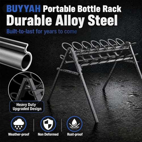 14 Feeding Ports Bottle Rack | Portable Bottle Holder, Free Standing Bottle Feeder Rack for Calves Lambs Goats Farm Animal Livestock (Bottle Not Included)