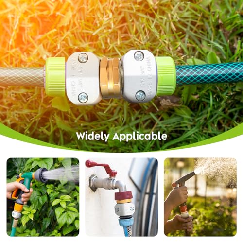 Oversized 2 Sets Hose End Mender Kit Male and Female, Aluminum Water Hose Repair Connector for 5/8" and 3/4" Garden Hoses - style: Mender-2 Set