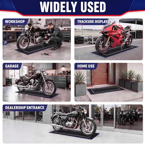 Drydiet Motorcycle Mat Garage Floor Rug Washable Parking Mats for Garage Floors Non Slip Oil Absorbent Pad Rubber Backing Layer Protects Floor(Basic Style,78 x 31 Inch) - size: 78 X 31 Inch, style: Basic Style