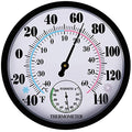 Outdoor Thermometers Hygrometer 10 Inch Outdoor Thermometer for Patio | No Battery Needed Large Outside Thermometer Wireless, OutsideThermometers Large Numbers, Wall Hygrometer - color: Black